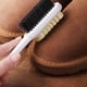 thumbnail image 5 of Cepillo de Doble Cara para Zapatos de Gamuza con Mango Largo | Cerdas de Microfibra para Eliminar Manchas y Limpiar con Suavidad | Limpiador de Zapatos de Cuero de Goma | Diseño Colgante para Uso En, 5 of 6