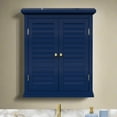 thumbnail image 3 of Teamson Home 24" Glancy Two Shutter Doors Removable Wooden Corner Wall Cabinet Navy, 3 of 7