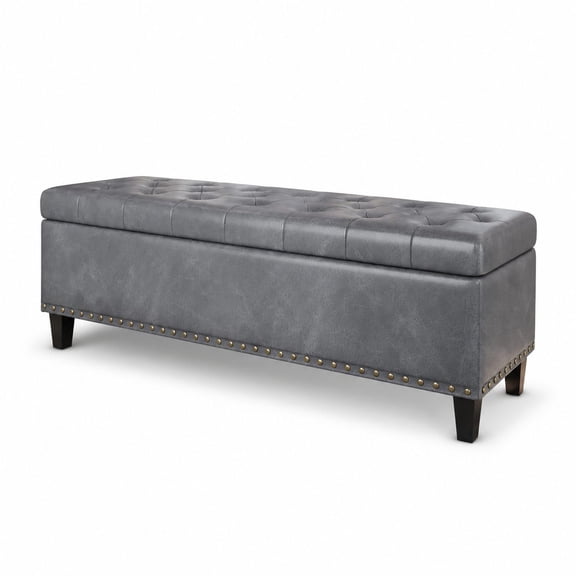 51-inch Large Storage Ottoman Bench, End of Bed Ottoman with Hidden Compartment, Multi-Functional Seat Chest for Bedroom Entryway