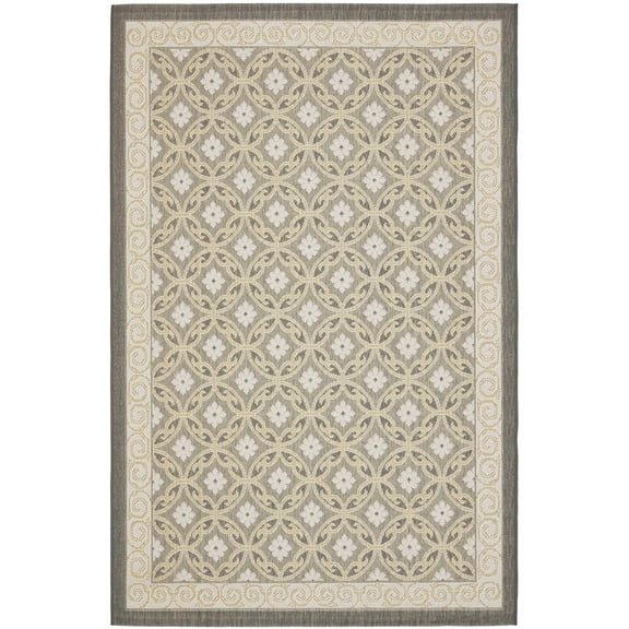 Safavieh Courtyard Rowan Geometric Indoor/Outdoor Area Rug, Anthracite/Light Gray, 5'3" x 7'7"