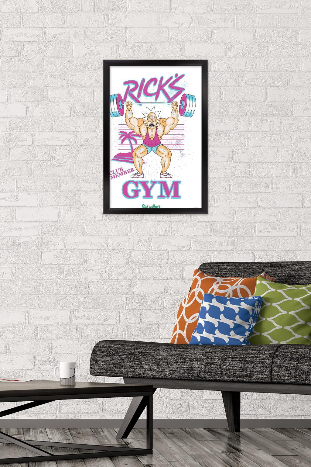 Rick And Morty - Rick's Gym Wall Poster, 14.725" x 22.375", Framed