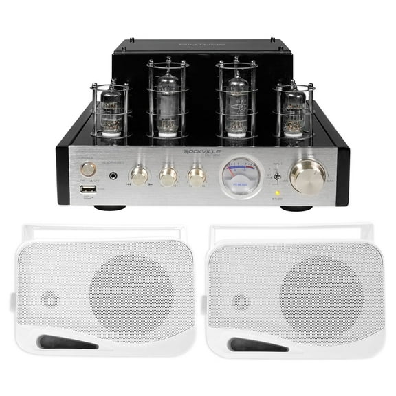 Rockville BluTube Tube Amplifier/Home Theater Bluetooth Receiver (2) 4" Speakers