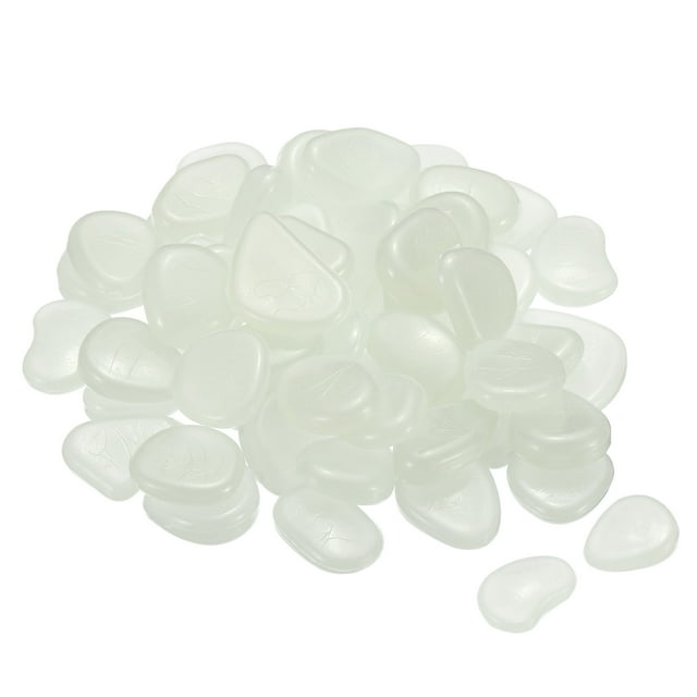 Unique Bargains 150Pack Glow Rocks 20-30mm Glow Pebbles Decoration in the Dark Luminous Stones Decor DIY Decorative White