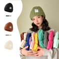 thumbnail image 1 of Selección estricta otoño e invierno gorro de punto de lana torcida hombres y mujeres todo fósforo color caramelo cálido protección para los oídos cara pequeño sombrero frío, 1 of 5