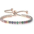 thumbnail image 1 of Ladies Chakra Bracelet, Colorful Tennis Bracelet, Crystal Slider, 1 of 4