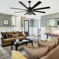 thumbnail image 5 of Bella Depot 72" Ceiling Fan 6-speed Farmhouse Metal Cage 3-Light Chandelier with Remote, 5 of 12