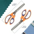 thumbnail image 3 of JubileeYarn Professional Grade Pinking Shears - 9.5" Serrated Stainless Steel - Orange & Blue - 30 Unit Bulk Pack, 3 of 7