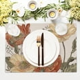thumbnail image 3 of Vintage Flowers Placemats for Dining Table Rust Orange Yellow Floral Sage Leaves Decorative Heat-Resistant Washable Linen Rustic Retro Farmhouse Table Mats 12x18 Inch for Home Kitchen Use Set of 4, 3 of 6