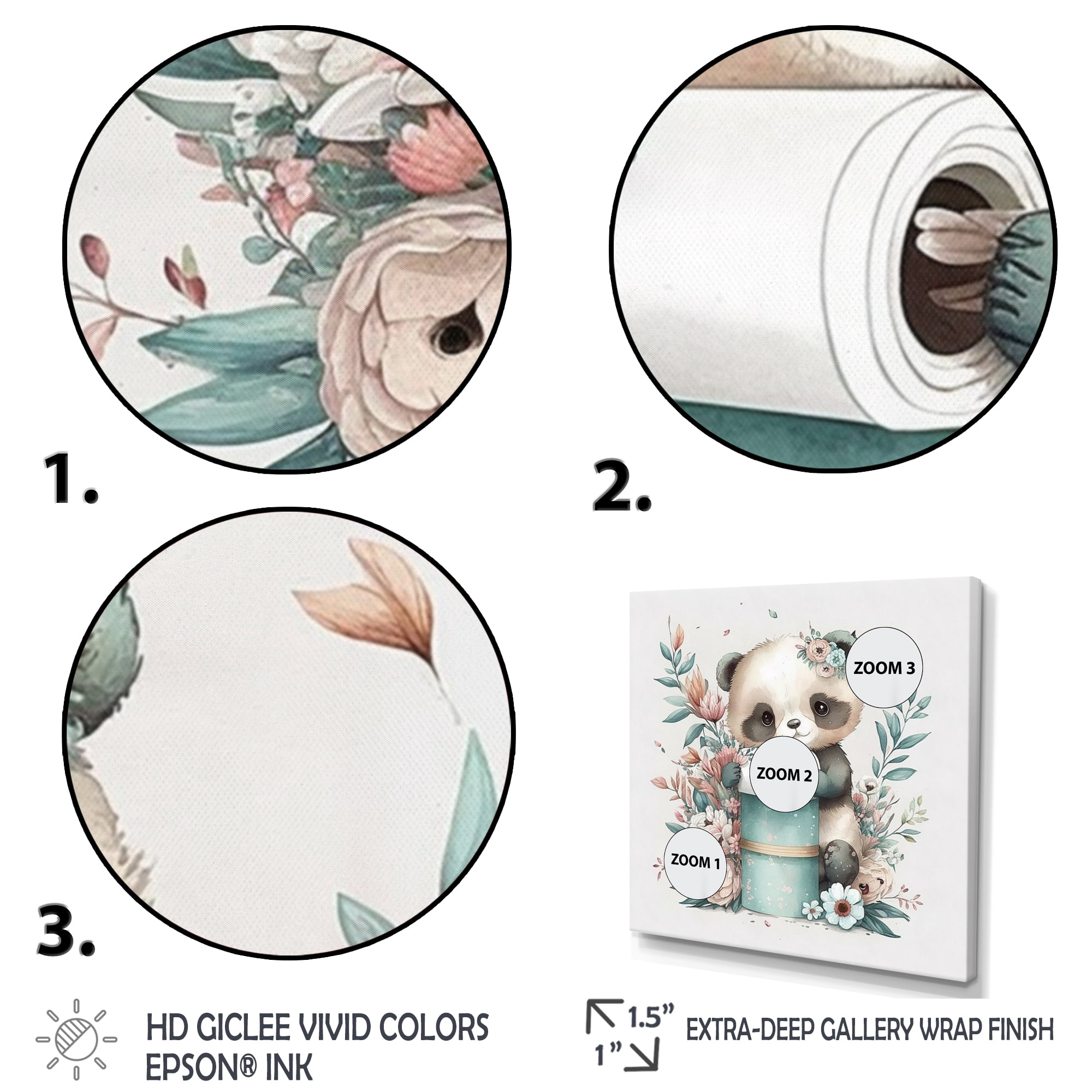 Designart Panda Building A Tower Of Toilet Paper Canvas Wall Art