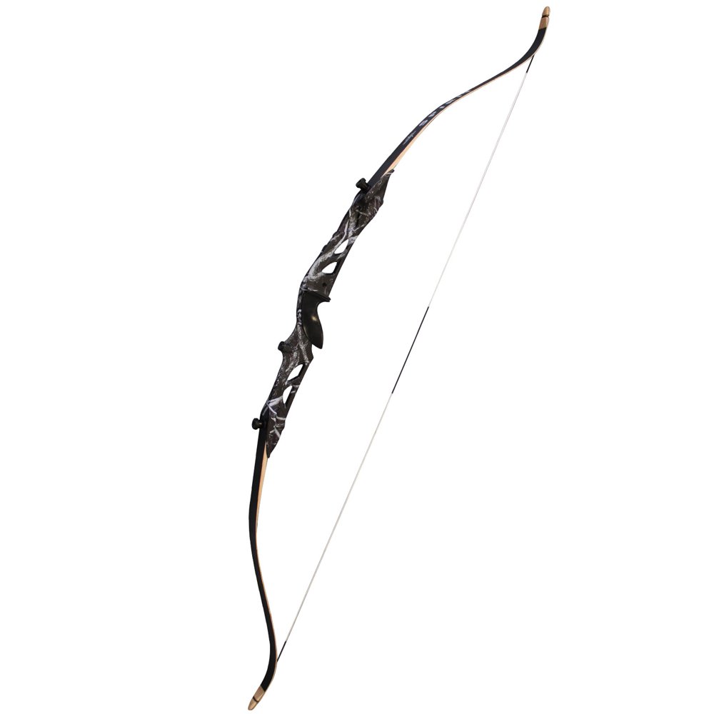 SAS Explorer Camo Aluminum Metal Riser Takedown Recurve Bow with White
