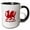 Black/White, variant on 3drose, Thou Art Mighty Red Dragon Welsh Rugby, 11oz Two-tone Blue Mug