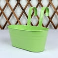 thumbnail image 3 of Harpi Flower Pots Outdoor Clearance, Hanging Flower Pot, 9.8 Inch Metal Iron Wall Flower Pot Indoor and Outdoor, Used for Fence, Balcony, Garden, Home Decoration with Detachable Hooks, 3 of 5