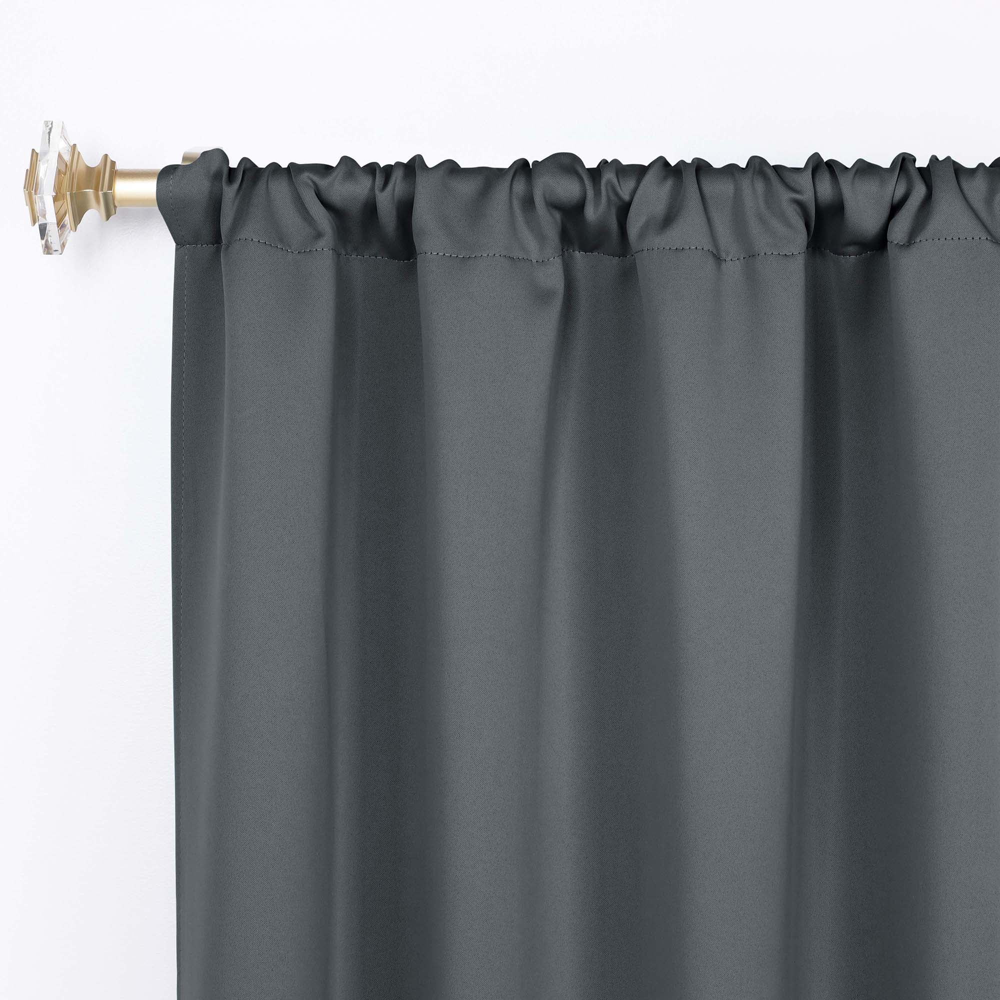 Superior Blackout Solid Light Filtering Grommet Curtain Panel Set, 36" x 63", Grey