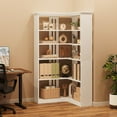 thumbnail image 7 of Trilenars 72.8In Corner Book Shelf,Farmhouse Bookcase,with Doors Modern Storage Rack 5 Shelf,Tall Standing Bookshelves,L Shaped Large Display Racks Book Shelf for Bedroom,Home Office, 7 of 7