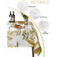 thumbnail image 5 of Brown Green Leaves Rectangle Tablecloth, Summer Botanical Farmhouse Watercolor Leaf Waterproof & StainResistant Tablecloth, Washable Oil-proof Table Cover for Dining/Party/Wedding/Buffet 52x70 In, 5 of 9