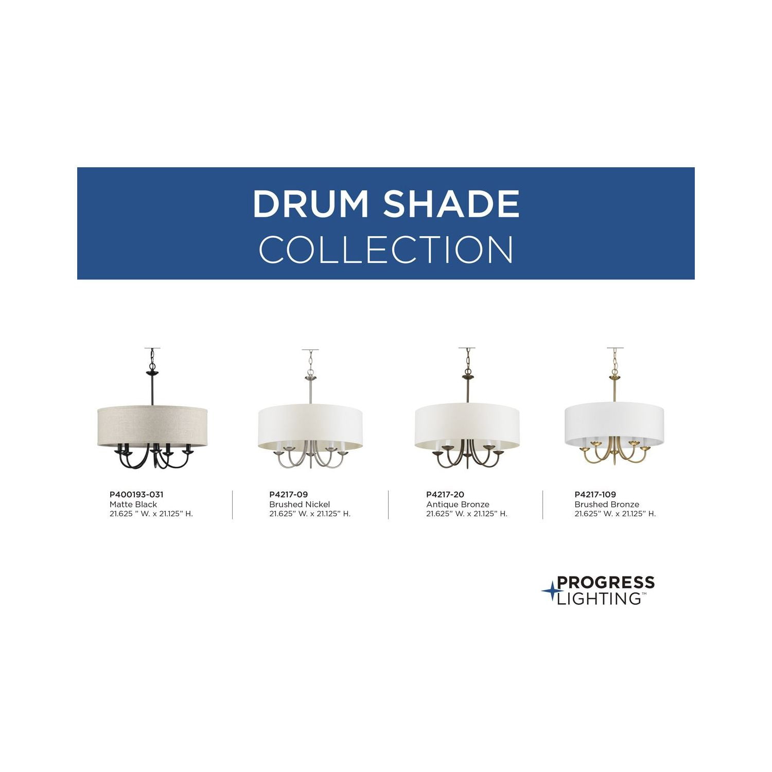 Drum ShadeCollection Five-Light Brushed Bronze White Fabric Shade New Traditional Chandelier Light