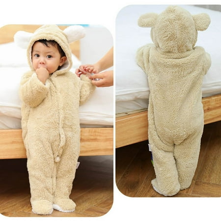 

THE WILD Infant Fleece Hoodie Jacket Winter Warm Jacket Cute Bear Ear Jumpsuit