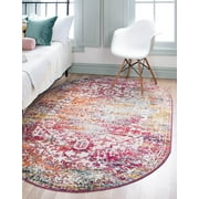 Rugs.com Arlington Collection Rug – 8' x 10' Oval Multi Medium-Pile Rug Perfect For Living Rooms, Large Dining Rooms, Open Floorplans