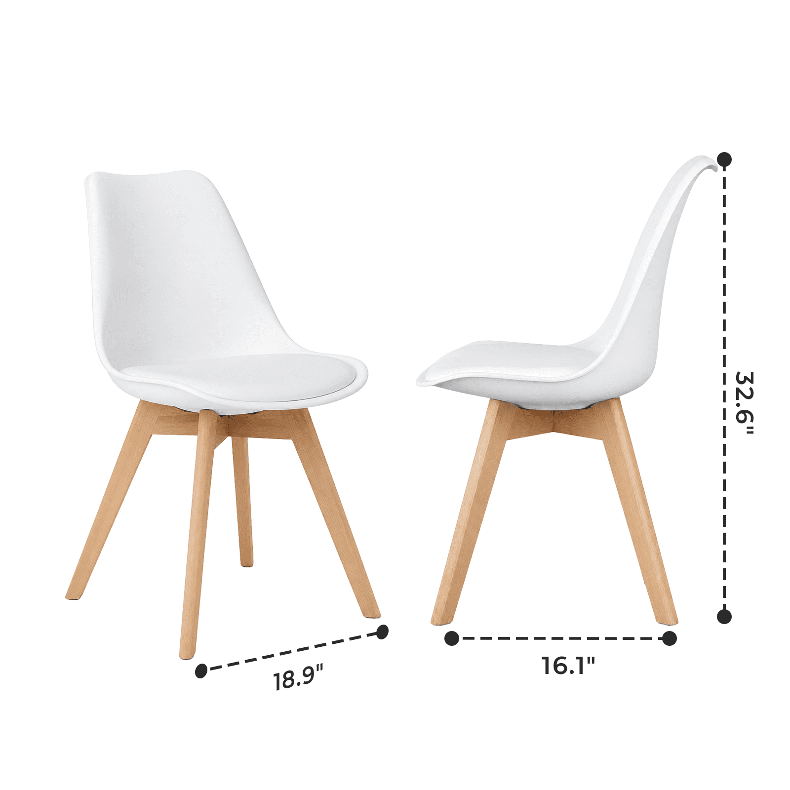 Alvantor Dining Chairs Set of 4 PU Leather, Modern Kitchen Table Chairs with Wooden Legs and Soft Padded Seat for Kitchen/Living Room/Restaurant