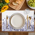 thumbnail image 4 of Purple Spring Floral Placemats Set of 8, Watercolor Elegant Pastoral Flowers Placemats for Dining Table, Place Mats for Kitchen Tabletop, Waterproof Wipeable Dining Table Mats Set, 4 of 9