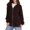 555#Light Brown, variant on Casual Full Zip Up Outerwear for Women Oversized Long Sleeve Hooded Sweatshirt Y2K Fall Winter Solid Hoodie With Hand Pockets