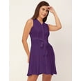 thumbnail image 3 of Moomaya V Neck Rayon Sleeveless Fit And Flare Dress Summer Fashion Women's Dress, 3 of 9