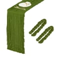 thumbnail image 1 of 2 Paquetes de Caminos de Mesa de Gasa Verde Oliva 35.4" x 118" para Bodas y Fiestas, (10 Pies), 1 of 6