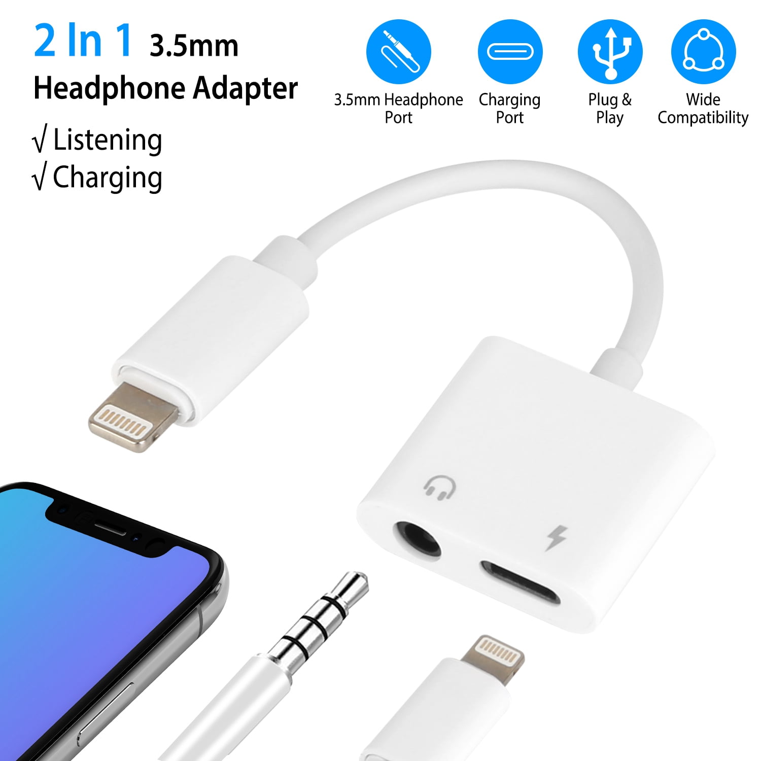 [Apple MFi Certified] iPhone AUX Cord for Car Stereo, Veetone 3FT Lightning  to 3.5mm AUX Audio Nylon Braided Cable for iPhone 14 13 12 11 Pro