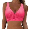 thumbnail image 3 of GZWYHT Bathing Suit for Women Tankini Tops for Women Women Swimwear Tops Underwire Full Coverage Bikini Top Up Swim Crop Top Tie Back Bathing Suit Tops Womens Swimsuits Women Beach Fashion Pink L, 3 of 4