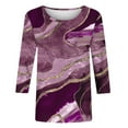 thumbnail image 4 of Women Summer Tops 2024 3/4 Length Sleeve Fashion Printed Round Neck Plus Size Top T-Shirt 50% Off Clearance!, 4 of 5