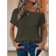 thumbnail image 3 of Camiseta Informal de Verano para Mujer, de Corta, con Hombros Descubiertos y Tejido Gofre, Color Verde XXL, 3 of 6