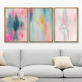 thumbnail image 2 of IDEA4WALL Framed Canvas Print Wall Art Set of 3 Colorful Abstract Prints Minimalist Modern Wall Art Preppy Room Art Prints Rainbow Vividness Pastels Artwork for Home Decor - Natural 16"x24"x3, 2 of 5