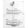 thumbnail image 3 of 2 Tier Stainless Steel Anodized Aluminum,Height-Adjustable Rustproof Shower Caddy Hanging Anti-Swing-Over The Shower Head Caddy-Bathroom Showe r Storage Organizer With Soap Box Holder, 3 of 10