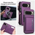thumbnail image 4 of Decase 2-in-1 Detachable Magnetic Wallet Case Compatible with Google Pixel 8A, Shockproof PU Leather Flip Cover with Card Slots,Cash Pocket,Zipper Purse,Crossbody Strap,RFID Blocking,Purple, 4 of 8