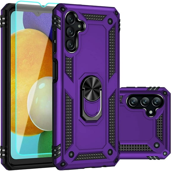 Galaxy A13 5G Case,Samsung A13 5G Case,with Screen Protector,[Military Grade] 16ft. Drop Tested Cover with Magnetic Kickstand Car Mount Protective Case for Samsung Galaxy A13 5G, Purple