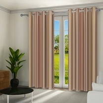 Aofoto Stripe Curtains , Light Blocking Window Curtain/Drapes for Living Room/Bedroom , Brown , 2 Panel , 52"W x 84"L