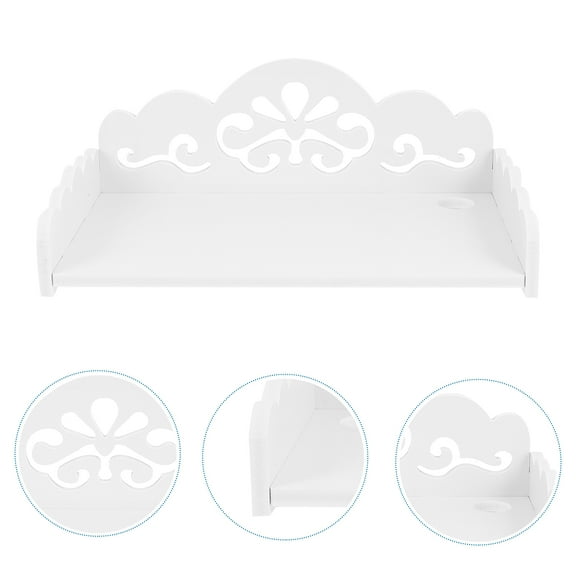 HOMEMAXS 1Pc Wooden Wall Mounted Storage Rack Hollow Out Home Sundries Stand Large