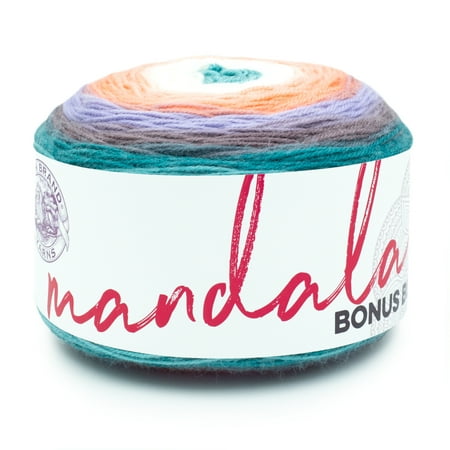 UPC: 0842093131960 | Lion Brand Yarn Mandala Bonus Bundle Pegasus Self-Striping Light Acrylic Multi-color Yarn 1 Pack