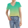 thumbnail image 6 of Womens Plus Size Summer Tops, Short Sleeve Shirts for Women Fashion Loose Fit Ombre Tie Dye V Neck T-Shirts, 6 of 6