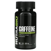 NutraBio Caffeine, 200 mg, 100 Veggie Capsules