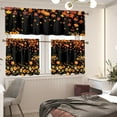 thumbnail image 2 of Kitchen Curtain Set 3Pcs Fall Leaf Pumpkin Coffee Curtain Blackout Valance Curtain and Tier with Rod Pocket for Kitchen Window Living Room S, 2 of 6
