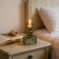 thumbnail image 4 of Glass Decorative Candlestick 3.94In Secure Candle Holding Design Room Highlight Feature Versatile Indoor Placement Ornament for Living Room Dining Room Table Centerpiece Bookshelf Kitchen Space Decor, 4 of 6