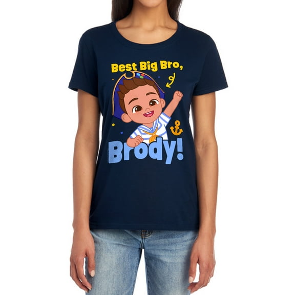 Bebefinn Best Big Bro Brody Women's T Shirt, Navy, Medium