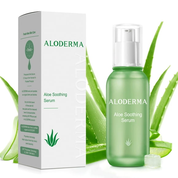 Sérum facial Aloderma Calmante con 65% de aloe vera orgánico, 50 ml
