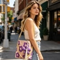 thumbnail image 6 of Crochet Tote Bag for Women,Cute Colorful Handmade Bag,Mini Embroidery Aesthetic Boho Bag,Needlepoint Barrel Drawstring Purse,Adorable Gift Idea for Her, 6 of 8