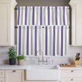 thumbnail image 4 of 3 Piece Kitchen Curtains and Valances Set Purple Grey Striped Cafe Curtains 36 Inch Length Minimalist Farmhouse Stripe Valance & Tier Curtain for Living Room Bedroom Small Window 54"x18"+27"x36"*2, 4 of 6