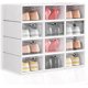 thumbnail image 1 of Juego de 12 Contenedores de Zapatos Apilables, Organizadoras Transparentes y Negro para Armario, Ahorro de Espacio para Calzado, Hogar, 1 of 4