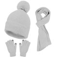 thumbnail image 2 of ZSQDM Women or Men Autumn Winter Warm Cute Hat Scarf Gloves Slouchy Three Pieces Winter Snow Knit Cap Screen Mittens Scarves Sets beanie for Women Solar Fan Hat Scarf Hat or Gloves Cap, 2 of 7