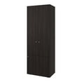 thumbnail image 4 of Dtwnek 3 Door Tall Wardrobe Cabinet with 4 Shelves,Freestanding Armoire for Bedroom, Living Room, Entryway, Brown, 4 of 8