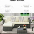 thumbnail image 4 of Aukfa Outdoor Patio Furniture Set - L shape Wicker Sectional Sofa with Coffee Table - Beige Cushions, 4 of 8